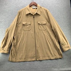 1830 # Eighteen Thirty Stretch Women's Beige Zip Up Shirt Size 2X